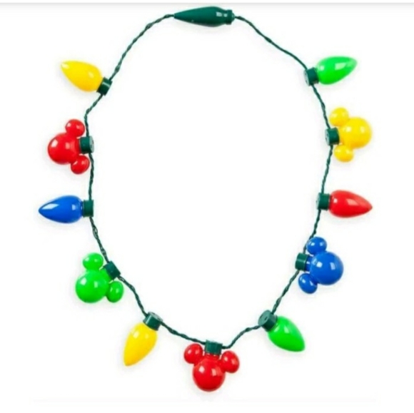 NWT Disney Mickey Mouse Holiday Lights Up Necklace